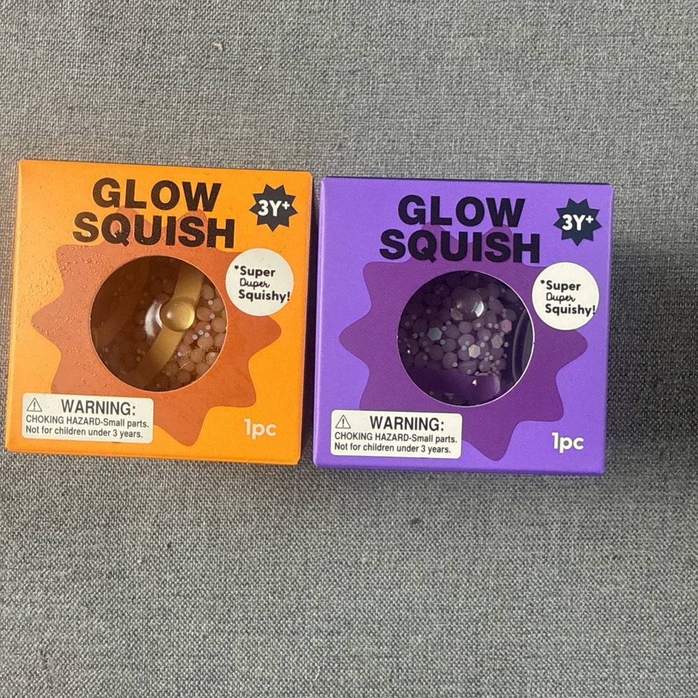 Super Duper Squishy Glow in the Dark Squeezy by J'adore• Orange And Purple 2QTY